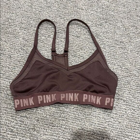 PINK Victoria's Secret Other - PINK Victoria's Secret Brown Sports Bra with Racerback
